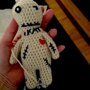 Cream coloured voodoo doll keychain